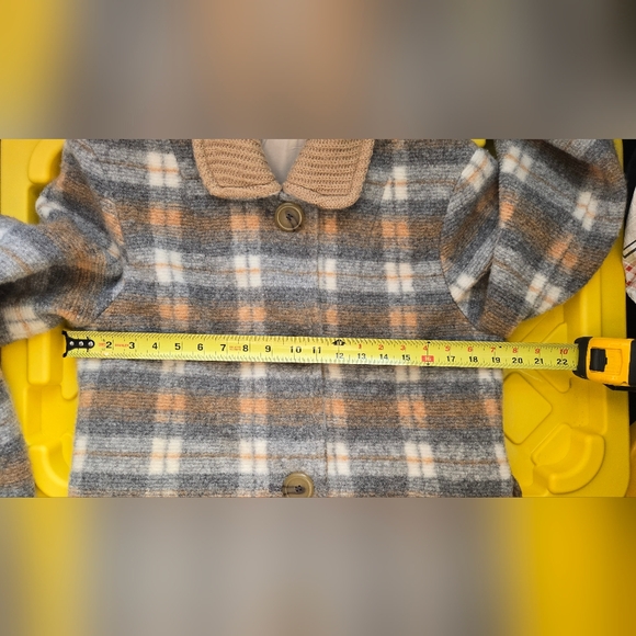 Urban Outfitters Checkered Teddy Jacket in Cream and Brown-Size M - Picture 5 of 11